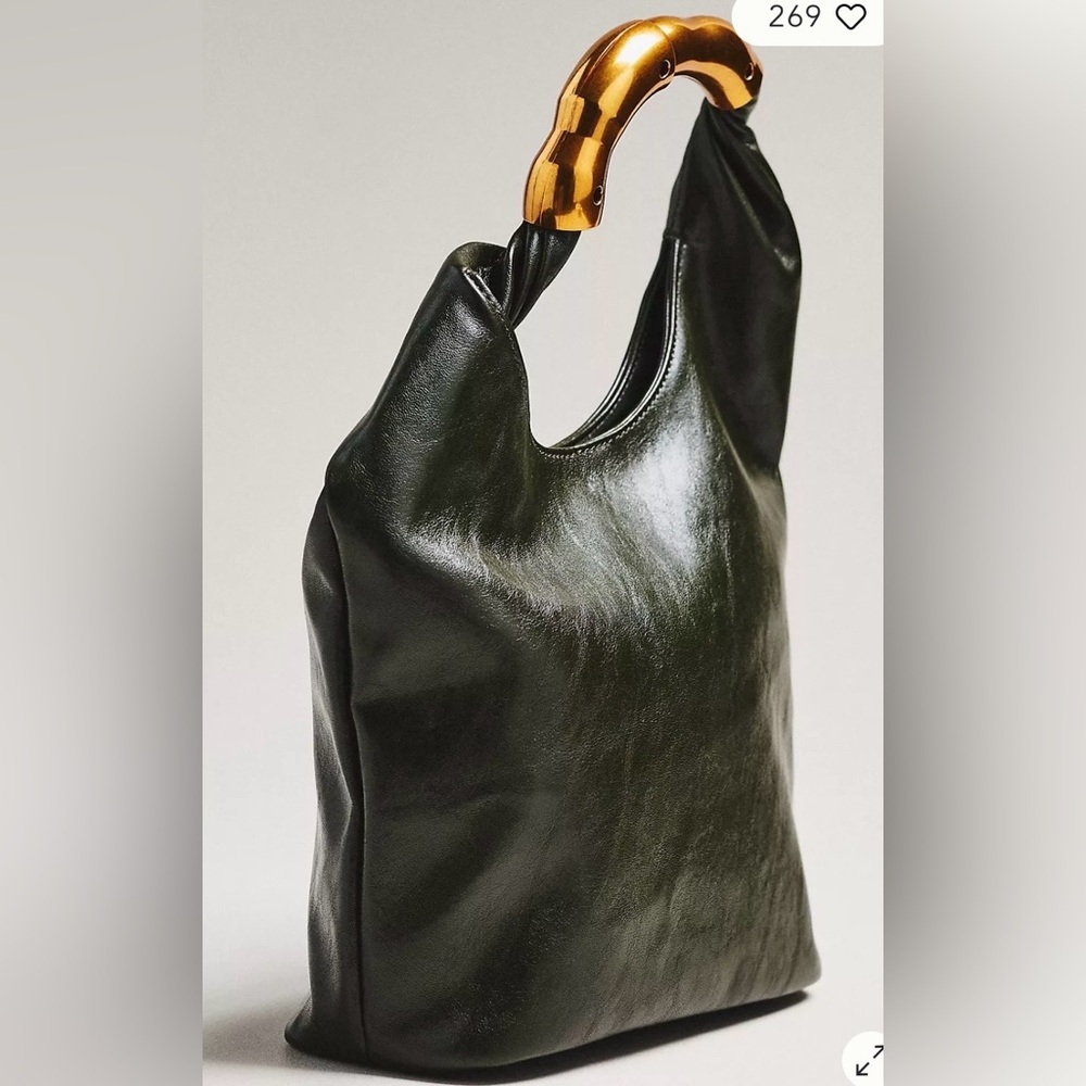 Anthropologie Vegan Leather Gilded Shoulder Bag - Picture 3 of 4